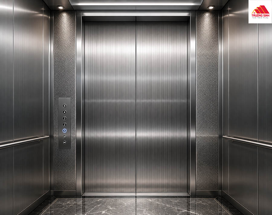 Sử dụng inox sọc nhuyễn cho cửa thang máy